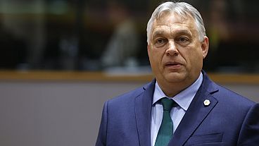 Hungary's Prime Minister Viktor Orban waits for the start of a round table meeting at an EU summit in Brussels, Monday, June 17, 2024. 