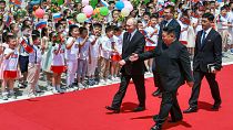 استقبال از پوتین توسط رهبر کره شمالی