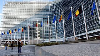 Перед зданием Еврокомиссии в Брюсселе 