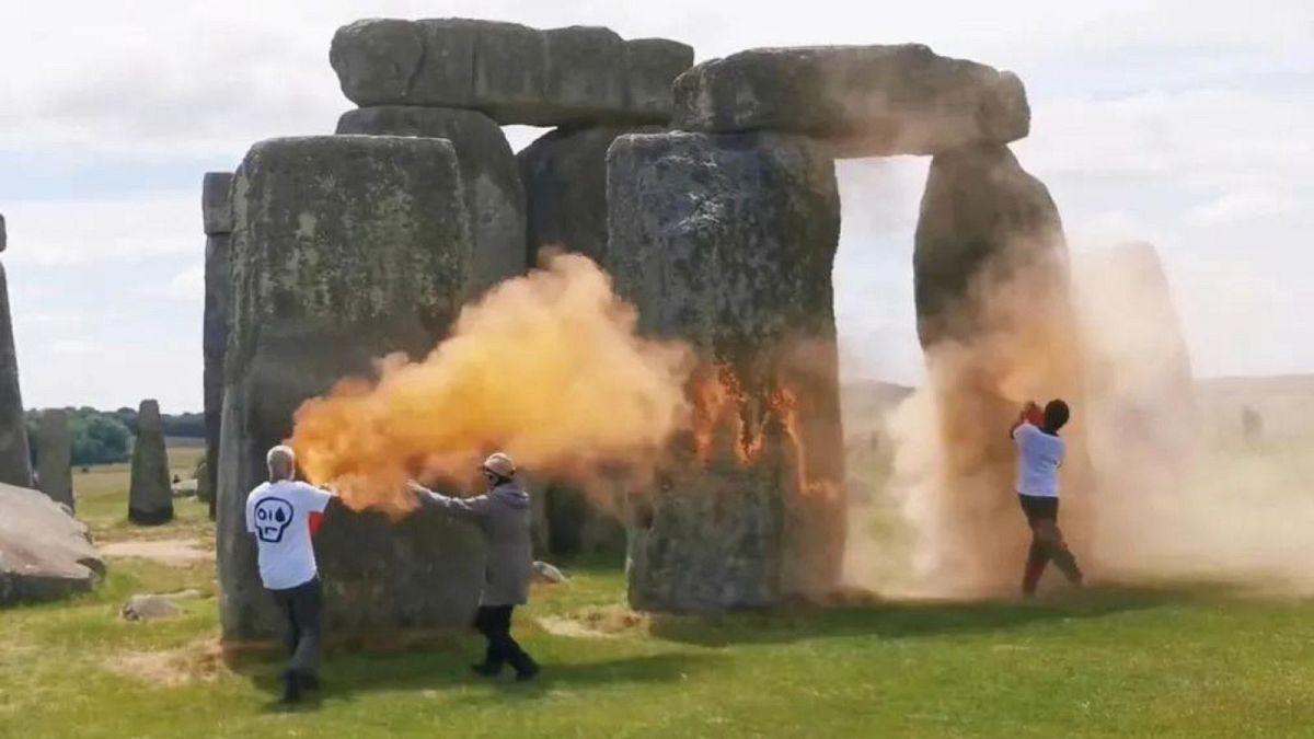 UK police detain Just Stop Oil activists following vandalism at UNESCO World Heritage Site Stonehenge