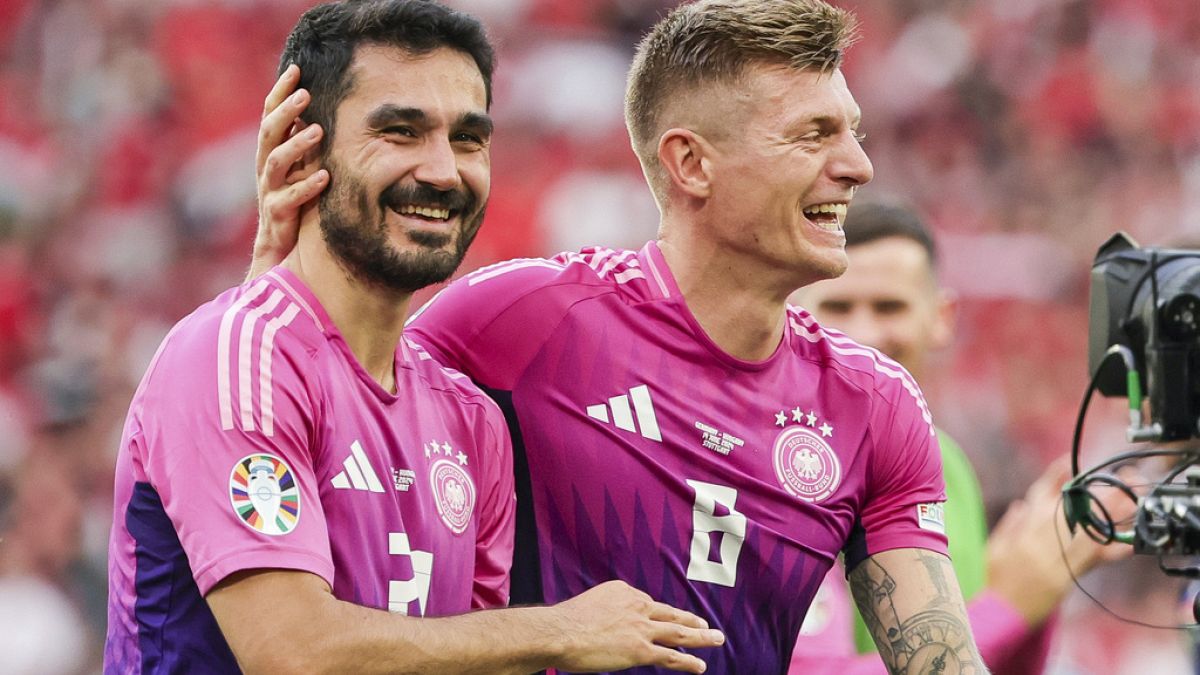 L'esultanza di Toni Kroos e İlkay Gündoğan