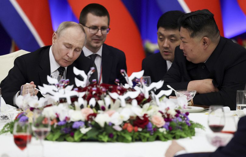 Vladímir Putin junto a Kim Jong-un en la última visita del presidente Ruso a Corea del Norte.