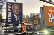 An eclection campaing poster of Geert Wilders' PVV party.