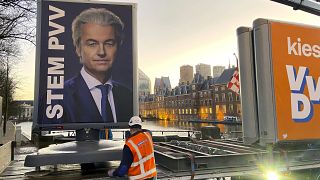 An eclection campaing poster of Geert Wilders' PVV party.