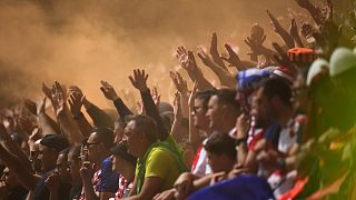 Horvát szurkolók az Albánia elleni meccsen Hamburgban