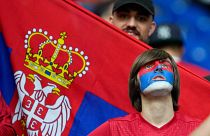 Euro 2024 futbol turnuvasında Sırp taraftarlar.