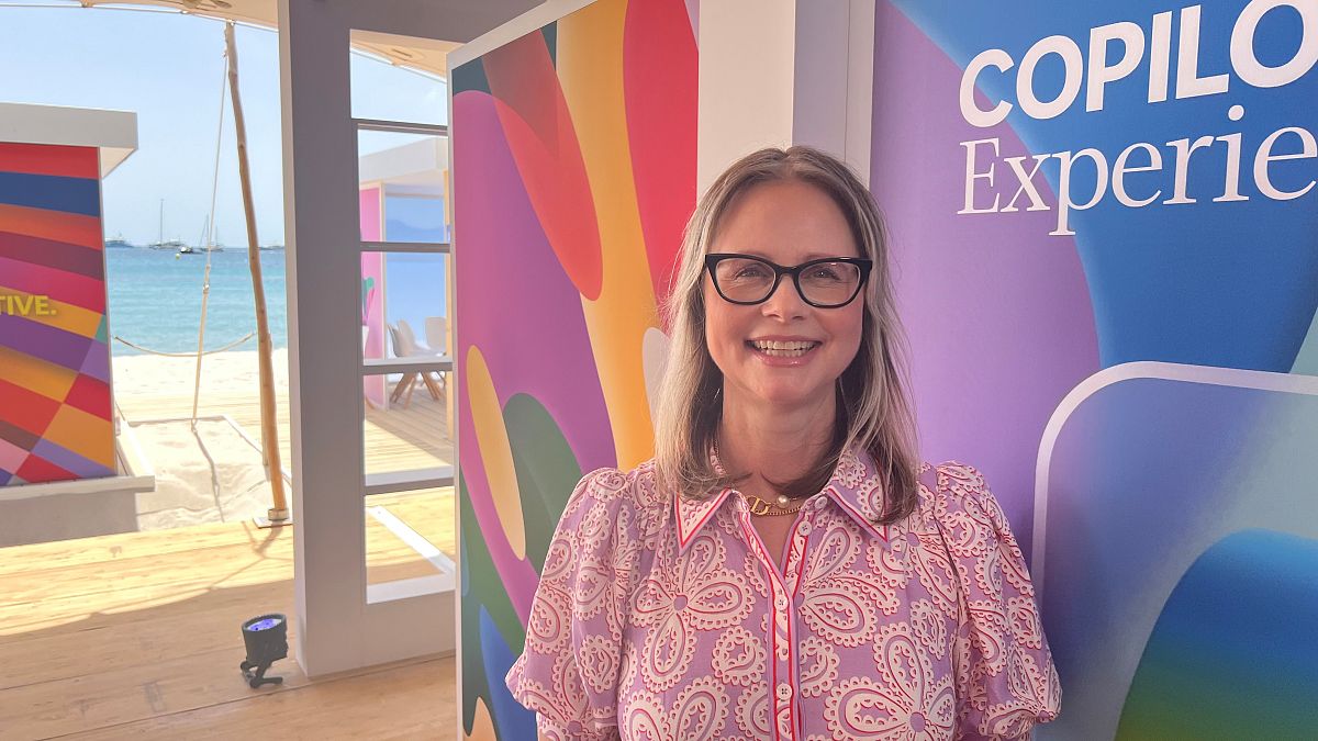 Microsoft's GM of Microsoft’s Copilot and co-founder of WorkLab, Colette Stallbaumer speaks to Euronews Next at Cannes Lions Festival of Creativity