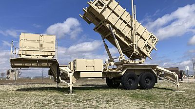 Ein mobiler Patriot-Raketenwerfer vor dem Fort Sill Army Post in der Nähe von Lawton im US-Bundesstaat Oklahoma, 21. März 2023.