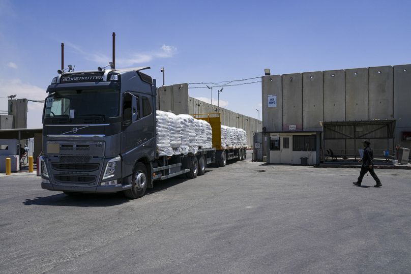 Camión de ayuda humanitaria en Gaza.