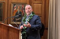 Hawaii Gov. Josh Green speaks at a news conference in Honolulu on 15 December 2023.