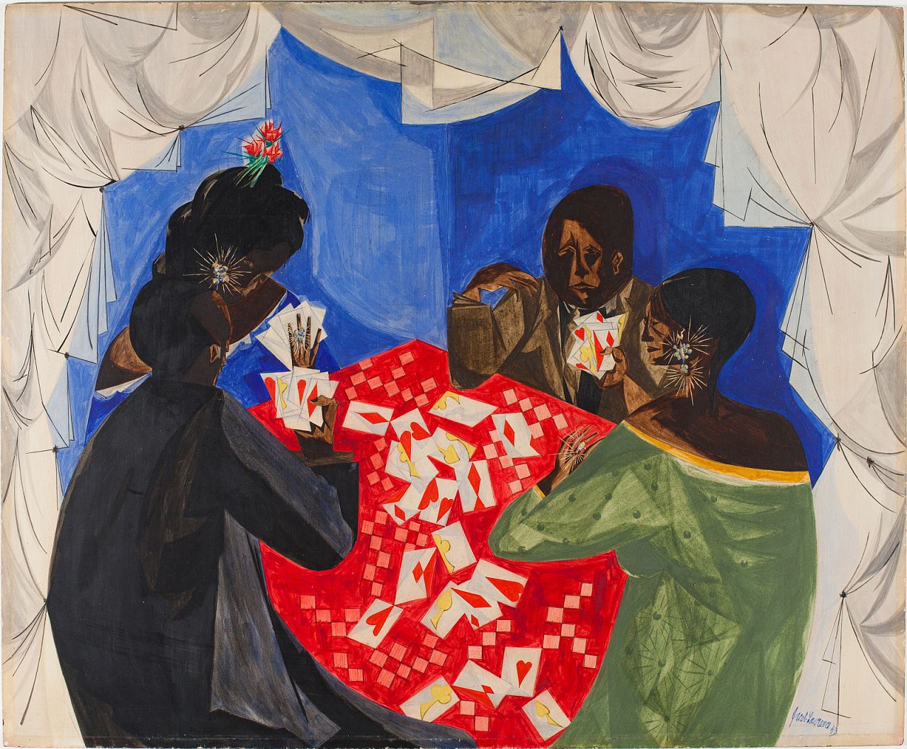 'The Card Game' by Jacob Lawrence (1953)