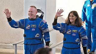 NASA astronauts Butch Wilmore, left, and Suni Williams
