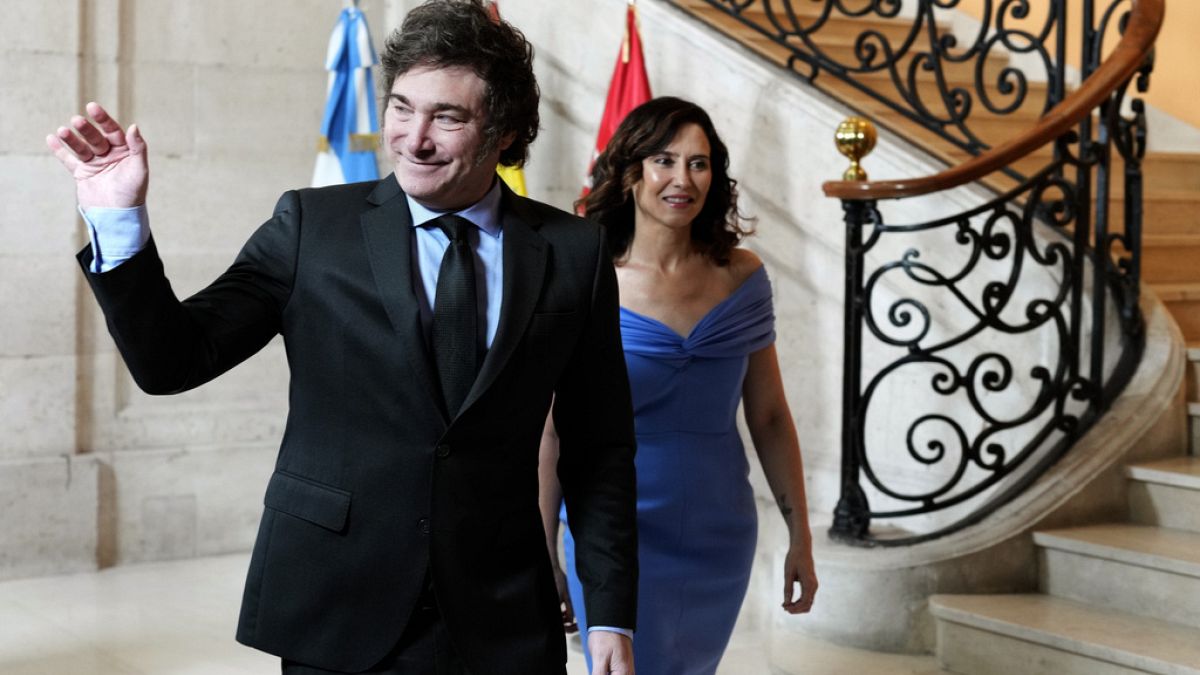 Far-right Argentine president in controversial second visit to Madrid