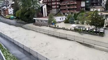 Inundações em Zermatt, Suiça. Photo: EBU