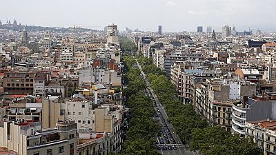 Arquivo: Cidade de Barcelona durante uma manifestação de taxistas. 