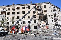 حمله به ساختمانی در شهر خارکیف اوکراین