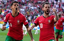 شادی بازیکنان پرتغال در مقابل ترکیه