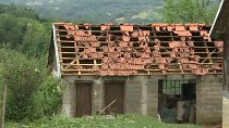 الأضرار التي خلفتها العاصفة الرعدية في صربيا