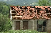 الأضرار التي خلفتها العاصفة الرعدية في صربيا
