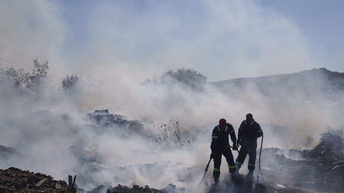 ILLUSZTRÁCIÓ: tűzoltók küzdelme Athén keleti részén, Koropi külvárosban - 2024. június 19.