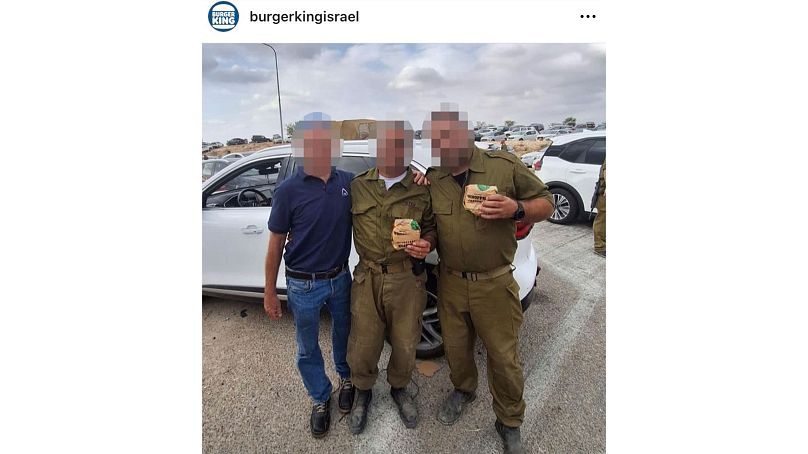 Burger King İsrail'in paylaşımı 