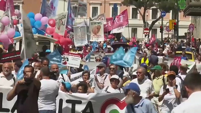 مظاهرة مناهضة للإجهاض في روما-إيطاليا