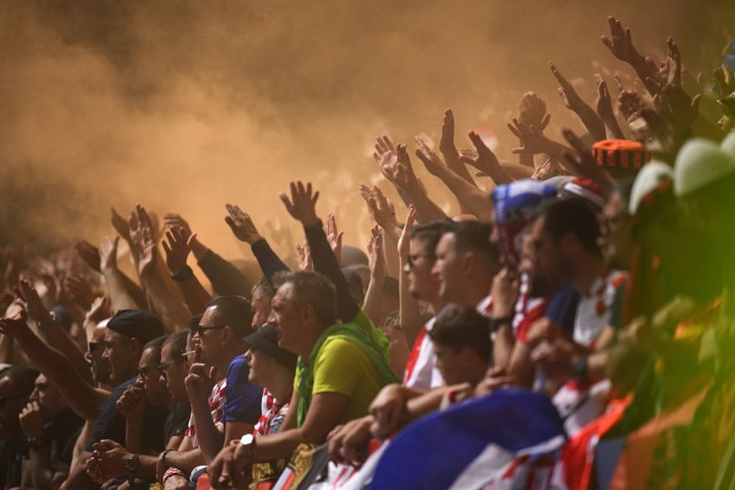 Aficionados croatas durante el partido contra Albania el miércoles 19 de junio de 2024