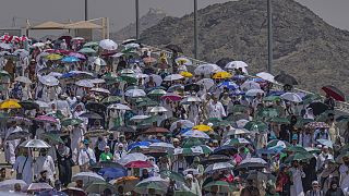 FILE - Pilgrims in the holy city of Mecca, Saudi Arabia, June 18, 2024. 