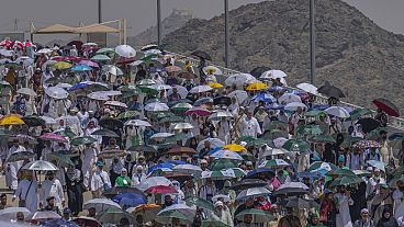 Pellegrini nella città santa della Mecca, Arabia Saudita, 18 giugno 2024