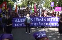 Marchas feministas contra la extrema derecha en Francia.