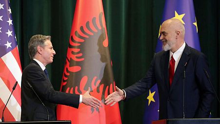 U.S. Secretary of State Antony Blinken, and Albania's Prime Minister Edi Rama