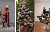 Some of the sculptures on display at Bharti Kher's new exhibition: 'Alchemies' 