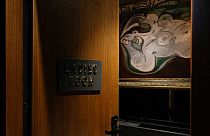Picasso artwork hanging in Mona gallery women's toilet