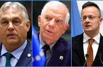 Orbán Viktor, Josep Borrell, Szijjártó Péter