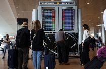 إسرائيليون لحظة مغادرة مطار بن غوريون. 2023/03/27