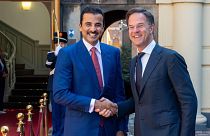 أمير قطر الشيخ تميم بن حمد آل ثاني ورئيس الوزراء الهولندي مارك روته