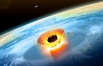 تصویرسازی از برخورد فرضی یک سیارک با زمین
