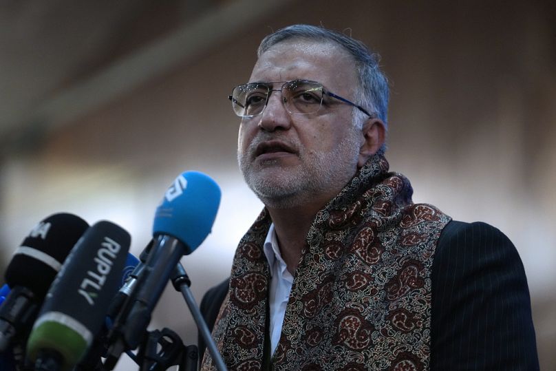 عمدة طهران علي رضا زاكاني المرشح للانتخابات الرئاسية المقررة في 28 يونيو