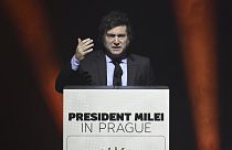 Az argentin elnök előadása egy prágai konferencián