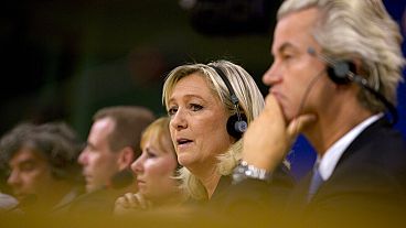 Líderes de extrema derecha en el Parlamento Europeo. 