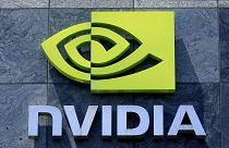 A sign for a Nvidia building is shown in Santa Clara, Calif., May 31, 2023.