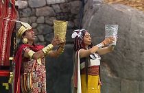 Representación de un ritual inca en Cusco, Perú, para dar la bienvenida al verano. 