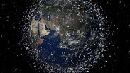 Recreación de los satélites en órbita (su tamaño ha sido aumentado)