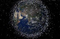 Recreación de los satélites en órbita (su tamaño ha sido aumentado)