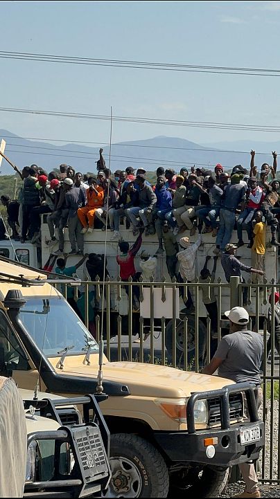 Manifestanti nei pressi del lago Naivasha, Kenya