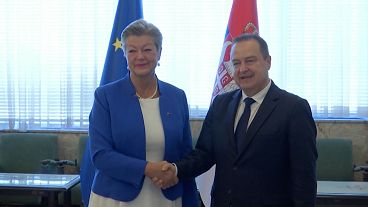 La commissaire aux Affaires intérieures, Ylva Johansson, et le vice-Premier ministre et ministre de l'Intérieur serbe, Ivica Dacic, ont signé un accord de coopération sur la g