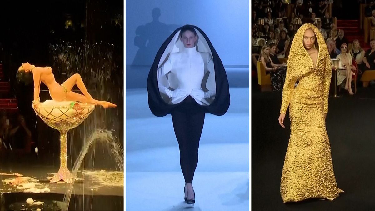 Champagne burlesque, capes and art deco chic: Highlights from day two of Paris Haute Couture Week