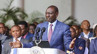 Kenya Cumhurbaşkanı William Ruto Çarşamba günü Kenya'nın başkenti Nairobi'deki Devlet Sarayında bir konuşma yaptı