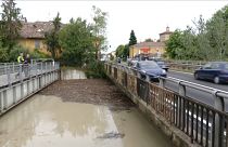 Überflutete Orte in der Mitte und im Norden von Italien