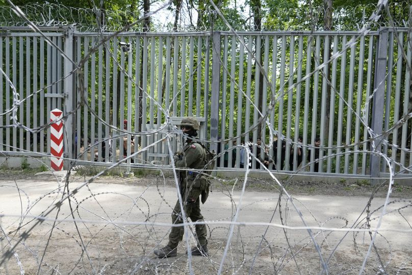 Soldado polaco en la frontera con Rusia. 